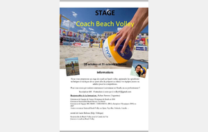 journées de beach volley pour coach les 20 et 21 octobre 2018